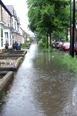 flooded pavement